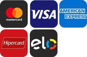 Mastercard, Visa, American Express, Hipercard e Elo